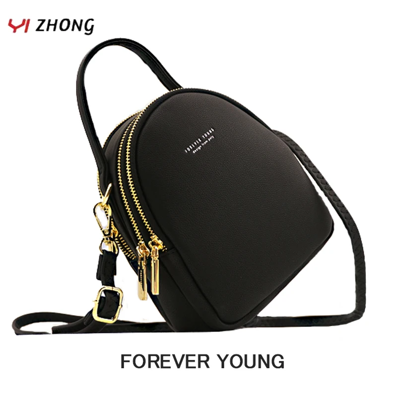 YIZHONG-Mini Mochila De Cuero multifunción para mujer, bolso de hombro de lujo, Mochila escolar pequeña