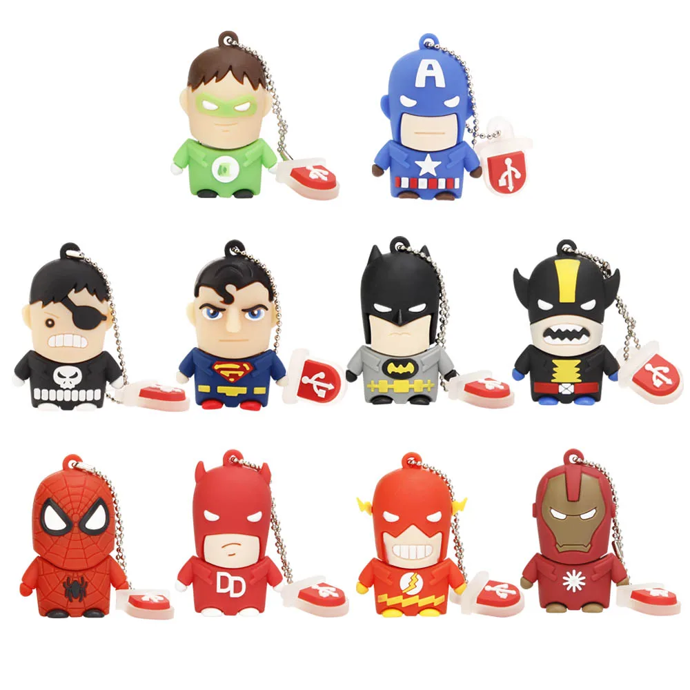 

usb flash drive cartoon flash memory usb 2.0 Superhero Avengers Batman Spiderman pendrive 4gb 8gb 16gb 32gb 64gb 128GB Best gift