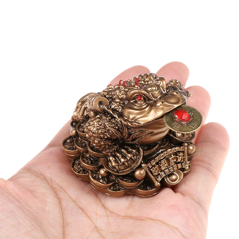 Chinese Golden Frog Toad Coin Feng Shui LUCKY Fortune Wealth Home Office Decoration Tabletop Ornaments Lucky Gifts