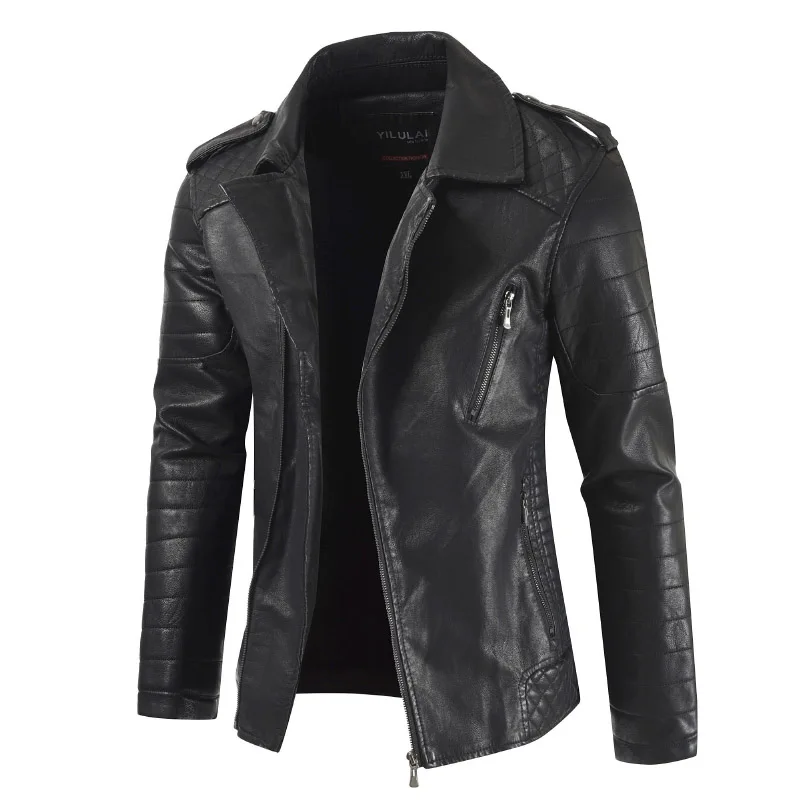 2019 зимние осенние мужские куртки пальто из искусственной кожи мотоциклетные байкерские мужские деловые пальто Роскошные кожаные