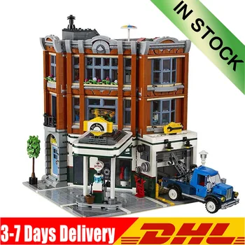 

DHL 2569Pcs Corner Garage Model Building Bricks Creator Kid Toy Compatible 15042 10264 Christmas Children Toys Gift