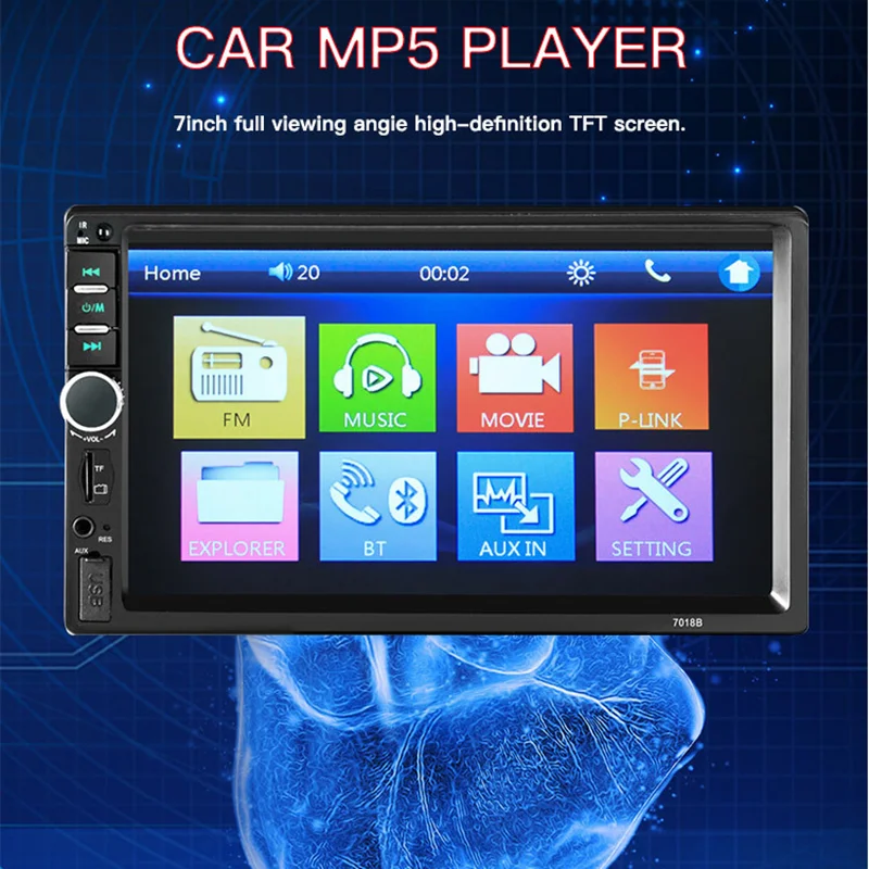 7 дюймов 2 Din Mp3 Mp4 Mp5 плеер 7018b Android автомобильный радиоприемник fm-модулятор аудио
