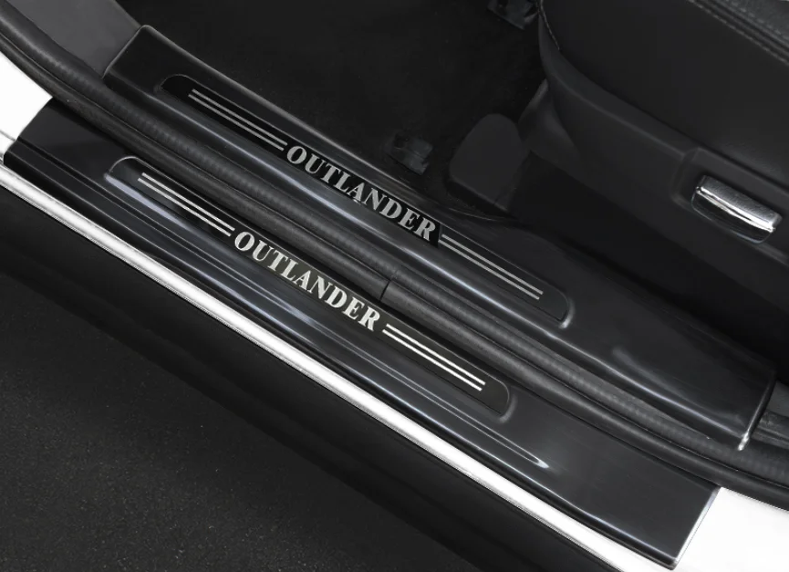 Внутренние накладки на пороги из нержавеющей стали подходят для Mitsubishi Outlander 2013- наклейки для стайлинга автомобилей 4 шт