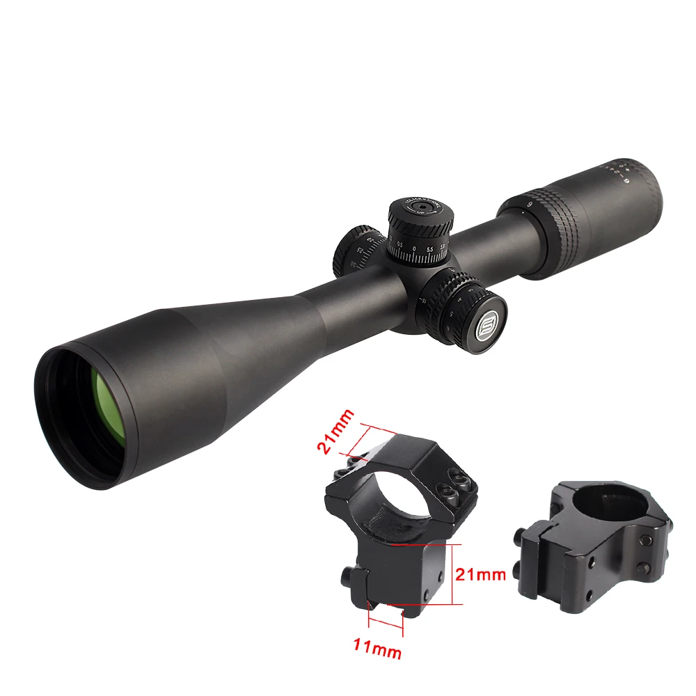 with 11mm mounts Оптика SPINA тактическая 6-24X50 Оптика прицел красная подсветка 11 уровней дальность прицел для охоты - Цвет: with 11mm mounts