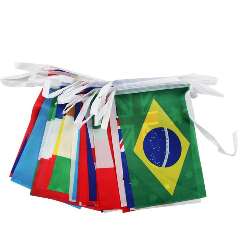 24pcs Hot Europe Countries Euro Cup Country Flag Bunting National String Flag Banner Football Event Garlands Quality String Flag