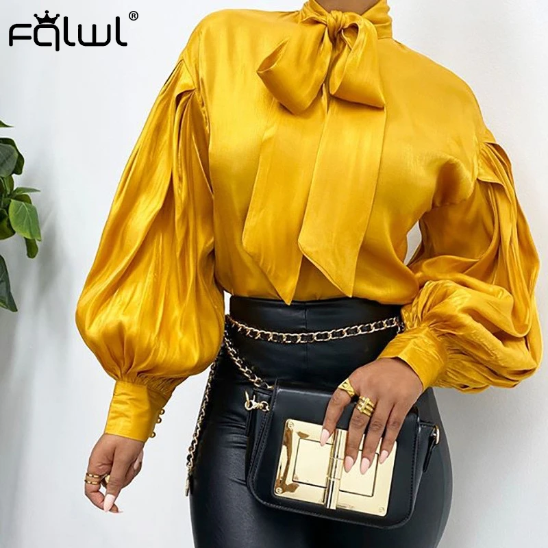 yellow tie blouse