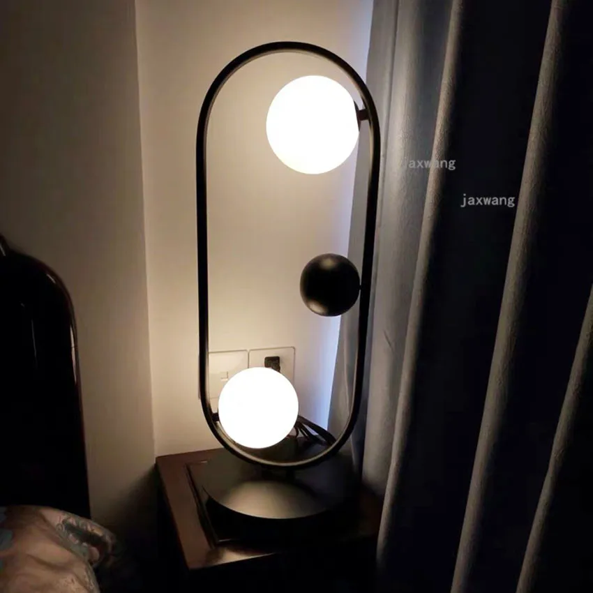 Скандинавские креативные овальный шар Светодиодный Настольные лампы простые современные настольные украшения для спальни лампы для кабинета спальни светильники прикроватных тумбочек