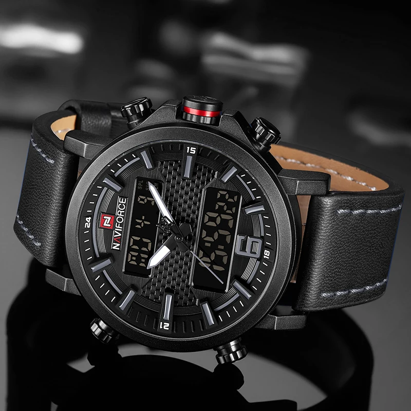 NAVIFORCE Top Luxury Brand Military Quartz Mens Watches LED Date Analog Digital Watch Men Fashion Sport Clock Relogio Masculino