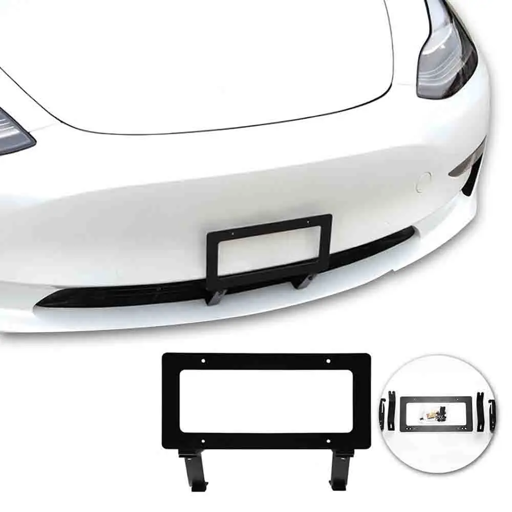

NO HOLE Front License Plate Hardware Installation Kit Set For Tesla Model Y
