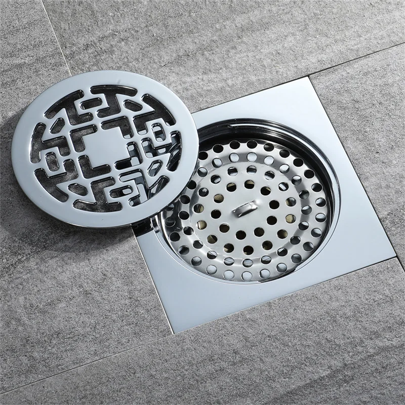 

Copper Window Decorative Pattern Floor Drain Bathroom Large Flow Deodorizing Pest Control Anti-Water Bathroom Floor Drain HIDL02