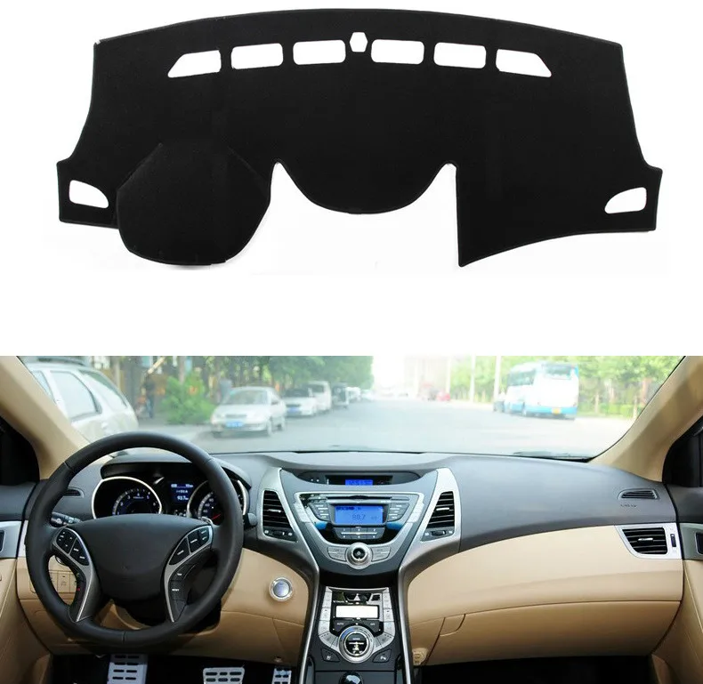 

ar Styling Dashboard Cover Mat Pad Sun Shade Instrument Covers Carpet Accessories For Hyundai I35 Elantra Avante 2011 2012-2015