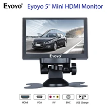 Eyoyo " HD 800X480 Мини грузовик заднего вида парковочный монитор камера заднего вида ЖК-экран с HDMI VGA BNC дисплей безопасности