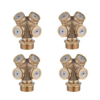 

4Pcs 1 4 Holes Misting Nozzle Mist Water Spray Sprinkler Pipe Fitting Water Connector for Gardening Agriculture
