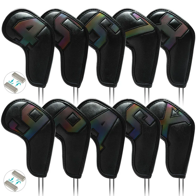 

7/10 шт. Новые магнитные застежки для клюшек для гольфа набор 10 шт., клиновидный чехол номер 4-9 ASPX, градиентные красочные, белые