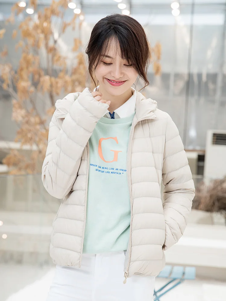 

Down jacket female 2019 winter fashion thin coats of white duck down short coat garment tide