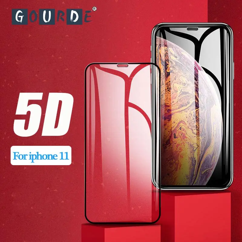 Gourde 5D закаленное стекло для iphone 7 11 8 plus X XS pro MAX XR Защита экрана Xs полное покрытие