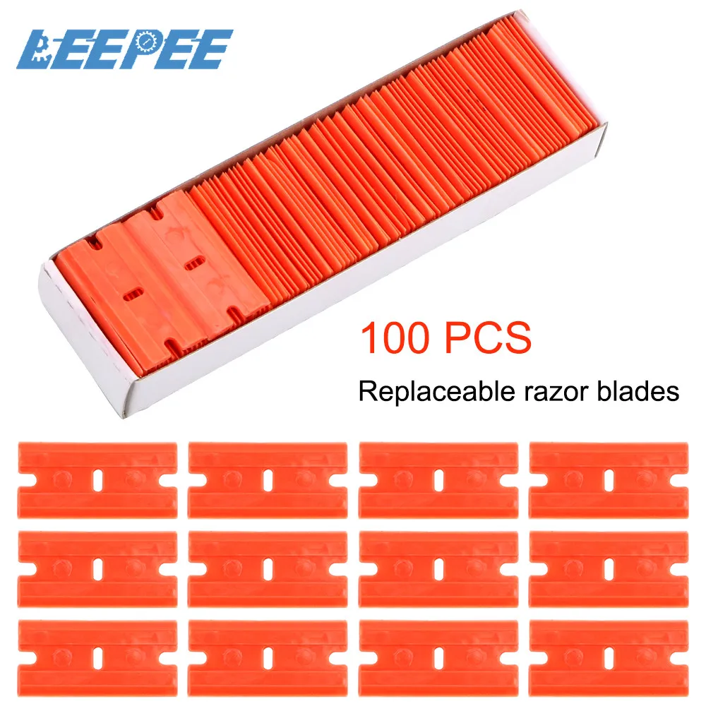 LEEPEE 100 шт. с двойными краями пластиковые лезвия для бритвы стеклоочиститель