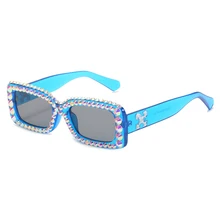 

Rectangle Diamond Sunglasses Women Luxury Square Rhinestone Sun Glasses Female Unique Crystal Glasses Shades gafas de sol UV400