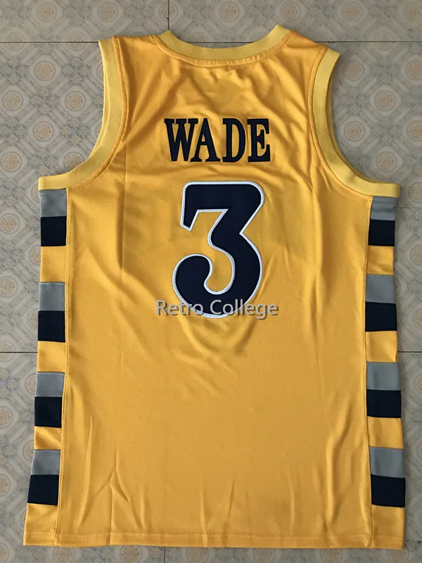 3 Дуэйна Уэйда Колледж MARQUETTE Golden Eagles Возврат Ретро Баскетбол Джерси Для мужчин, сшитые на заказ номер имя майки