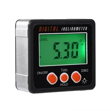 Mini Retroilluminazione Display Digitale Goniometro Inclinometro Level Box Angle Gauge Meter 4*90 Gradi Gamma di Fondo con il Magnete