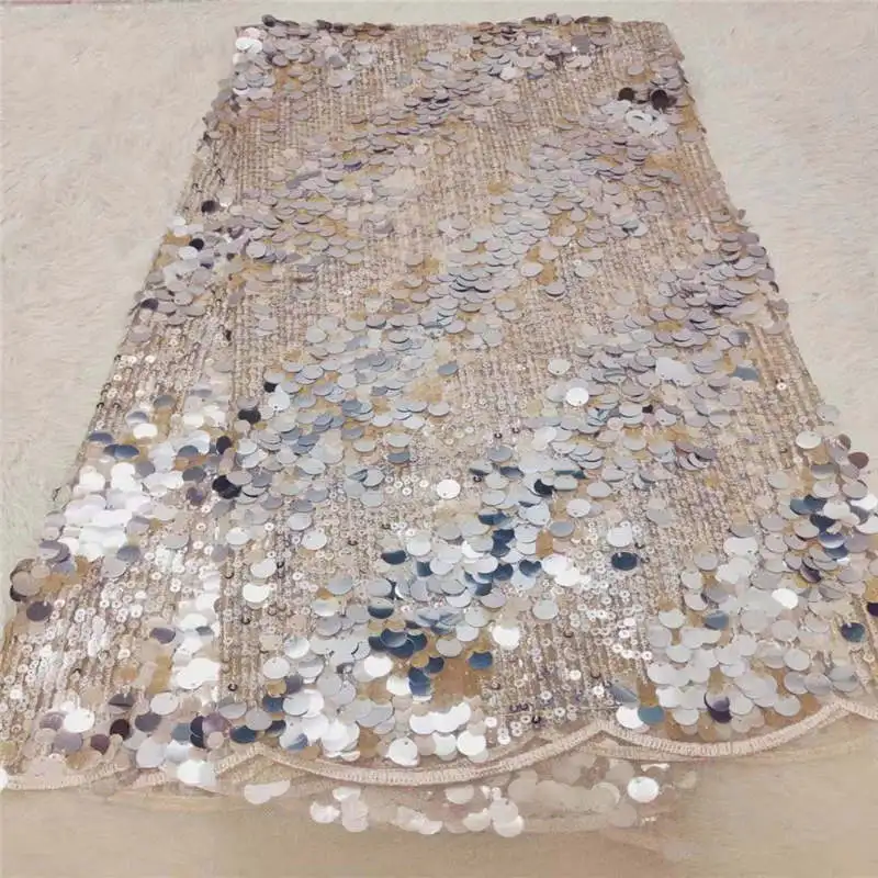 African Sequins Lace Fabric 2019 Embroidered Nigerian Net Laces Bridal High Quality French Tulle 5yards 703 | Дом и сад