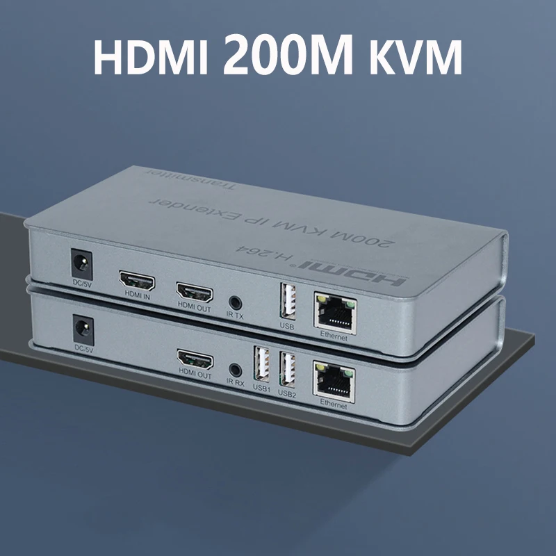 Cabo de Rede Extensor de 200m sobre ip Usb para Teclado de Mouse Cabo Extensor Hdmi Cat5e Cat 6 Over Utp - Stp Suporte Kvm Rj45 - Image 2