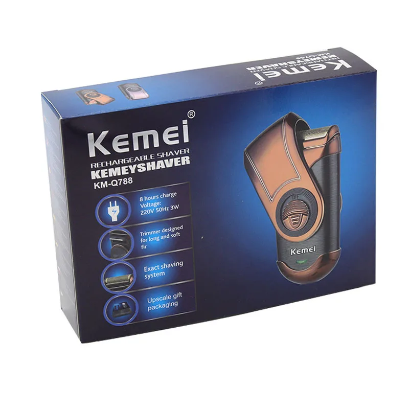 kemei electric Shaver KM-Q788 single blade electric men razor beard trimmer rechargeable