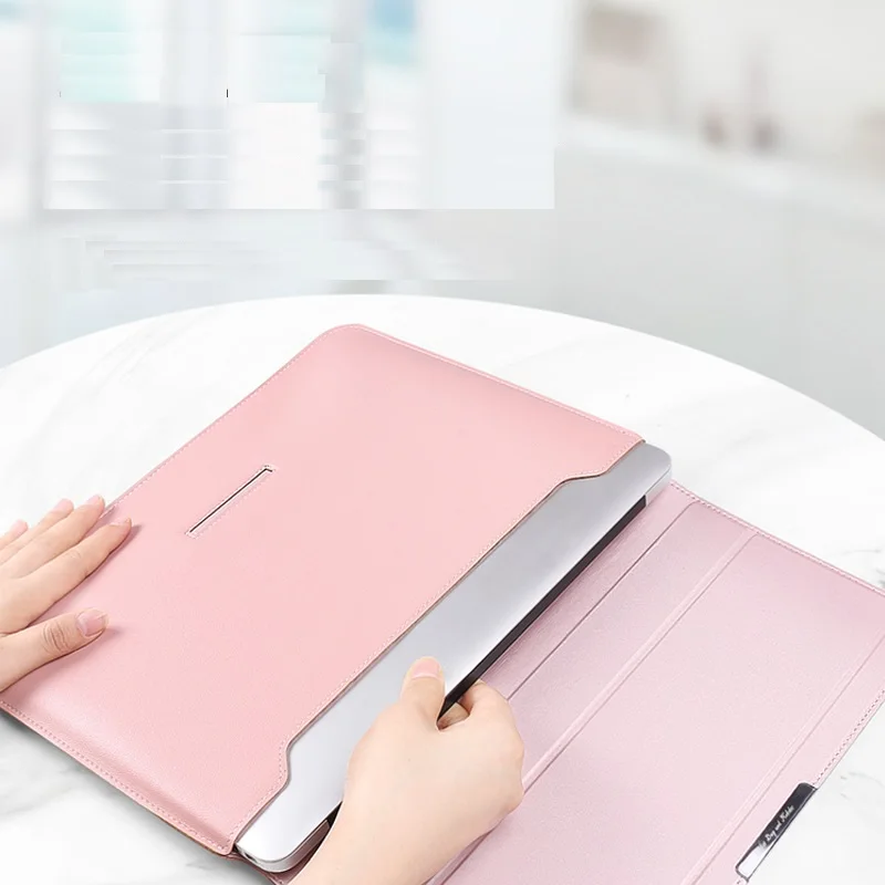 Couro Magnético Flip Case para Laptop Suporte Dobrável Almofada de Pulso Bolsa de Carregador para Honra Magicbook 16 Pro X15 14 X16 - Imagem 5