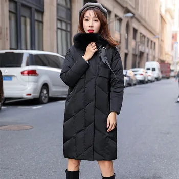 

Winter Coat Women Korean White Duck Down Jacket Women Fox Fur Collar Down Coat Puffer Jacket Warm Parka Abrigos YY1422