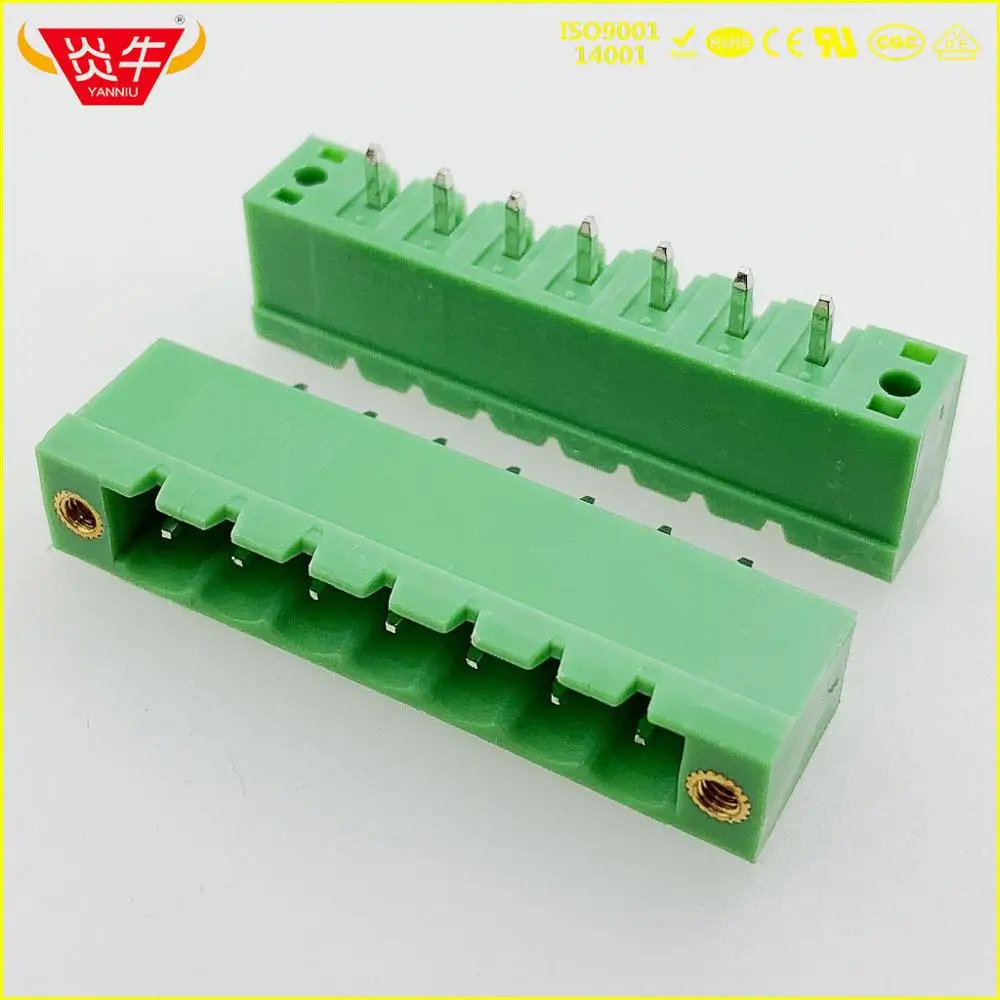KF2EDGVM-5.0-2P штекер 2EDGVM 5,0 мм 2PIN PCB прямой разъем вставной Заземленный блок MSTBV 2,5/2-GF-5.0 1776883 - Цвет: 2EDGVM-5.0-7P