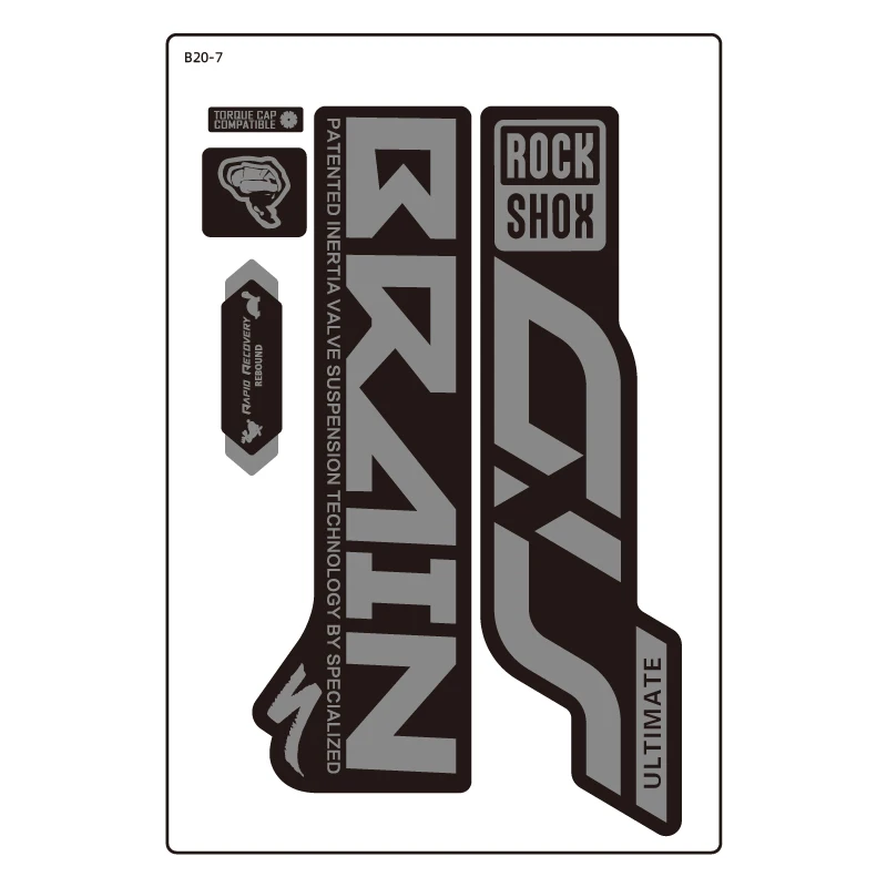 deep gray ROCK SHOX SID BRAIN вилка наклейка Эпическая передняя вилка Наклейка на велосипед наклейка на велосипед - Цвет: deep gray