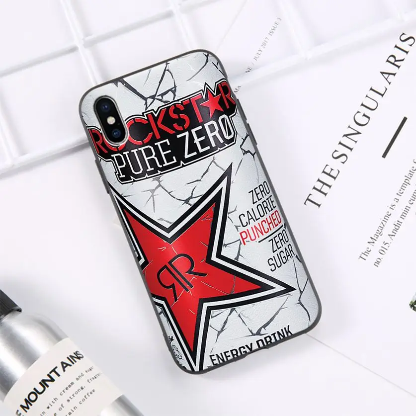Мягкий силиконовый чехол для телефона Rockstar энергетический напиток чистый ноль