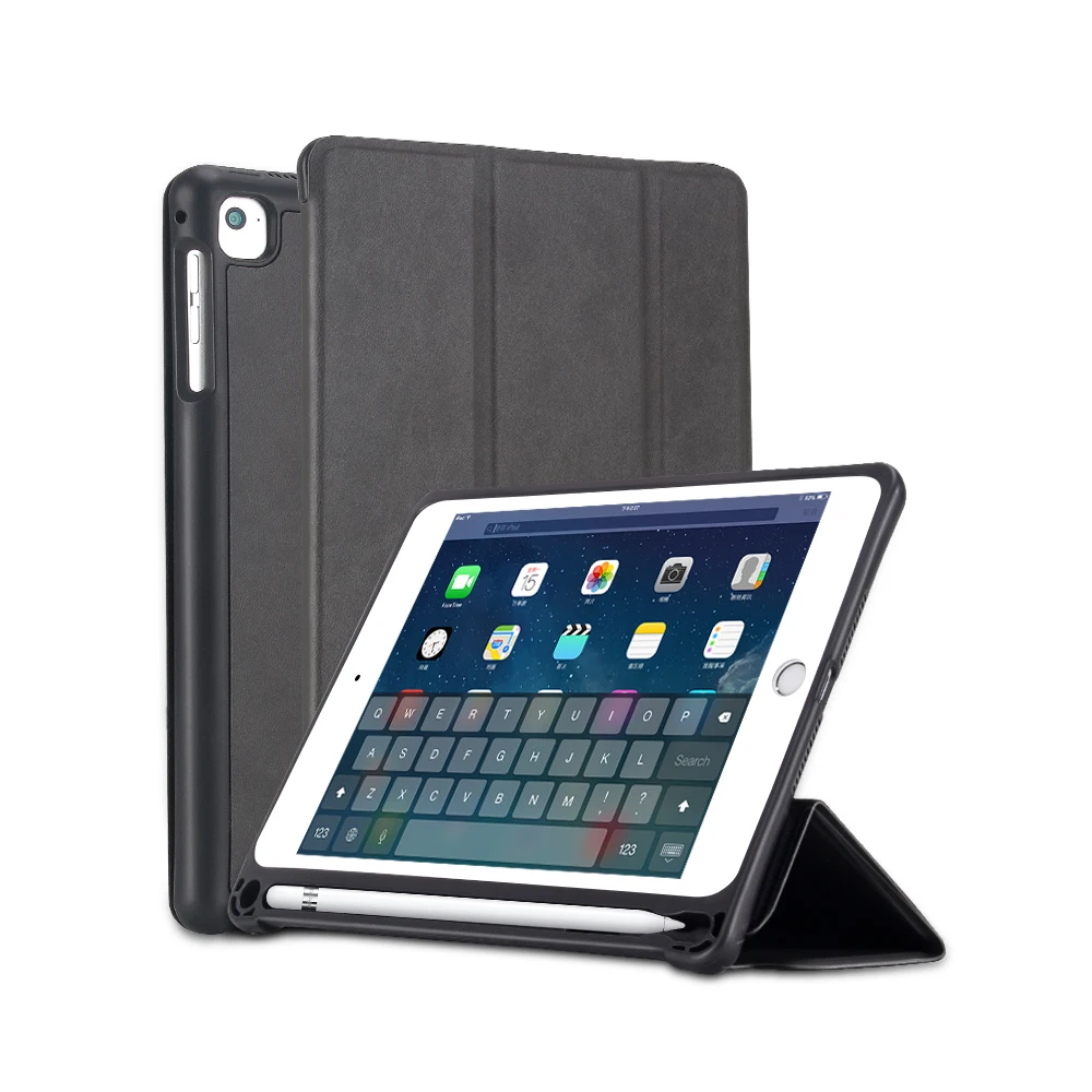 Чехол для нового iPad mini 4 7,9 дюйма с держателем карандаша, умный чехол из искусственной кожи, силиконовый чехол для iPad mini 1 2 3, чехол с функцией автоматического сна