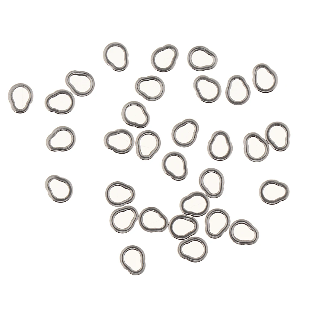 30pcs Stainless Steel Solid Rig Rings for Jigging, Assit Hooks Big Game