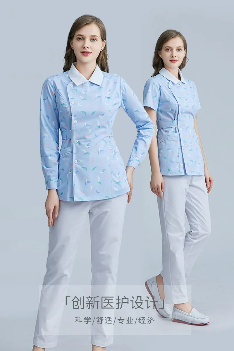 Oral Split Nurse Uniform Long Short Sleeve Medical Short Suit Hospital Decor Nurse Uniform Cosmetology Guide Medicine Store