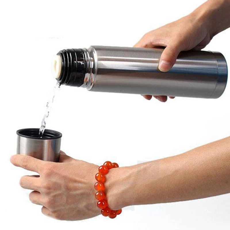 1L Stainless Steel Vacuum Flasks Double Layer Insulated Portable Thermos Cup Thermal Water Bottle