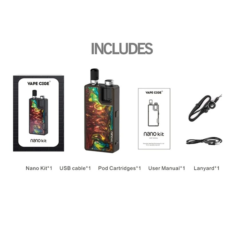 Оригинальные Pod комплекты электронных сигарет Vape Cige набор Nano 950 мАч встроенный аккумулятор и емкость 2 мл многоразовый Pod Vape Pod Vs Frenzy Kit/drag Nano