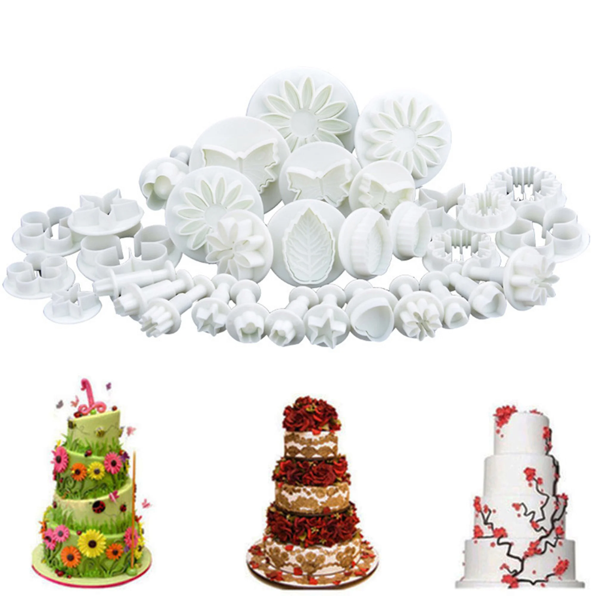 33Pcs/Sets Cookie Cutter Fondant Baking Mold Flower Leaf Butterfly Heart Shape Cake Decorating DIY Tools 2022 New | Дом и сад