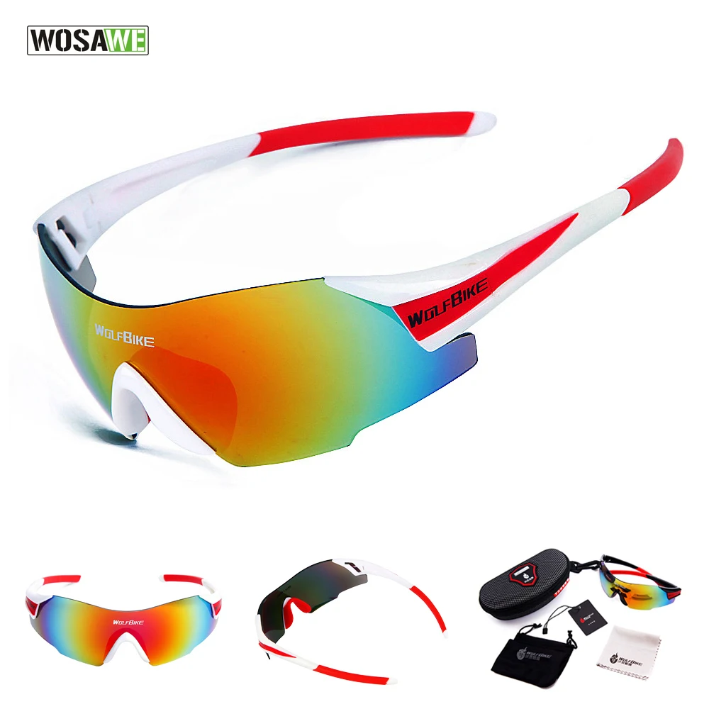

WOSAWE Cycling Glasses UV 400 Women's Men's Outdoor Sports Bike Bicycle Windproof Sunglasses 3 Colors 1 Lens With Original Box