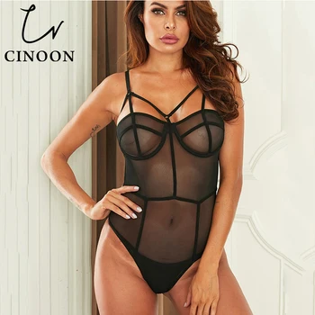 

CINOON New Sexy Corset Gothic Lingerie Bustier Top Transparent Underwire Push Up Women'S Corset Underwear Underbust Corselet