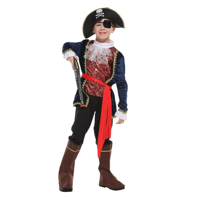 Umorden Boys Buccaneer Pirate Captain Hook Costume Cosplay Kids Child Halloween Purim Fancy Dress Outfit 4-6Y 6-8Y 8-10Y kids cosplay costume