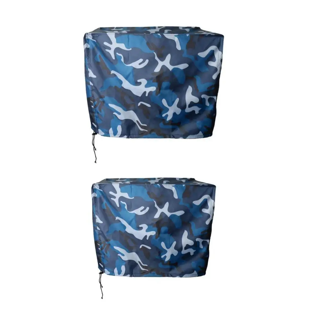 MagiDeal 2pcs Boat Yacht Outboard Motor 2-5 2-15  Engine Cover Trailerable