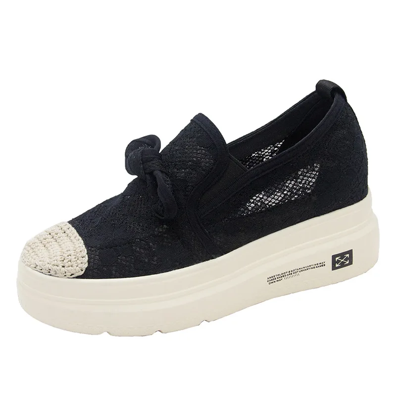 

Mesh Loafers Women's 2019 Summer New Style Versatile Punched Sheet Shoes Straw Bow Thick Bottomed Lazy Fisherman Shoes