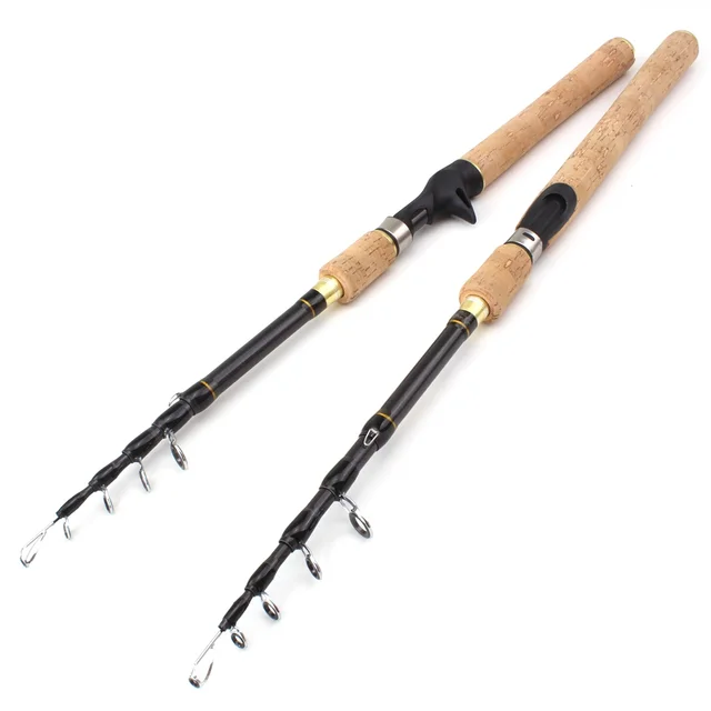 US $12.55 Promotion 1.8m 2.1m 2.4m 2.7m Spinning Fishing Rod M power Hard Telescopic Carbon Fiber Travel pole