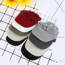 Теплая Повседневная Свободная шерстяная вязаная женская бейсбольная кепка с ушками и хвостиком, упругие модные аксессуары для улицы