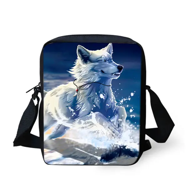 HaoYun детский набор рюкзаков "Fantasy Wolf" шаблон школьные книги Сумки мультфильм животных студентов 3 шт./компл. рюкзак/мешок с закрылками/пеналы для ручек - Цвет: CDWX3790E