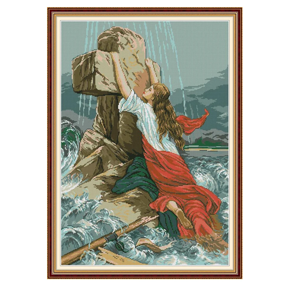 Joy Sunday beauty in the sea Китайская вышивка крестиком наборы для рукоделия домашний декор 14CT 11CTcount Печать холст Вышивка Сделай Сам ручной работы