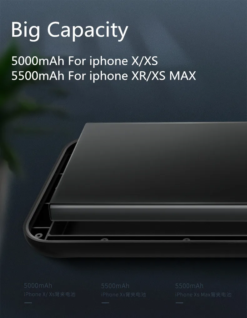 Беспроводной Чехол для зарядного устройства для iphone XS MAX XR X XS 5500 мАч, внешний аккумулятор, зарядка с цифровым дисплеем, чехол для зарядного устройства s