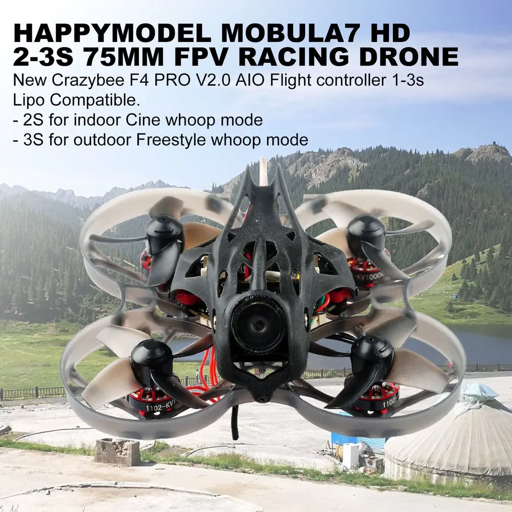 Обновление Happymodel Mobula7 HD 2-3S 75 мм Crazybee F4 Pro Whoop FPV гоночный Дрон PNP BNF w/CADDX черепаха V2 hd-камера Дрон игрушка
