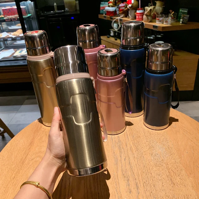 500/750 Ml Termosz Bögre Szalma Rozsdamentes Acél Fedélhöz Hőszigetelés Egyenes Csésze Hővizes Palack Tumbler Thermocup - Image 2